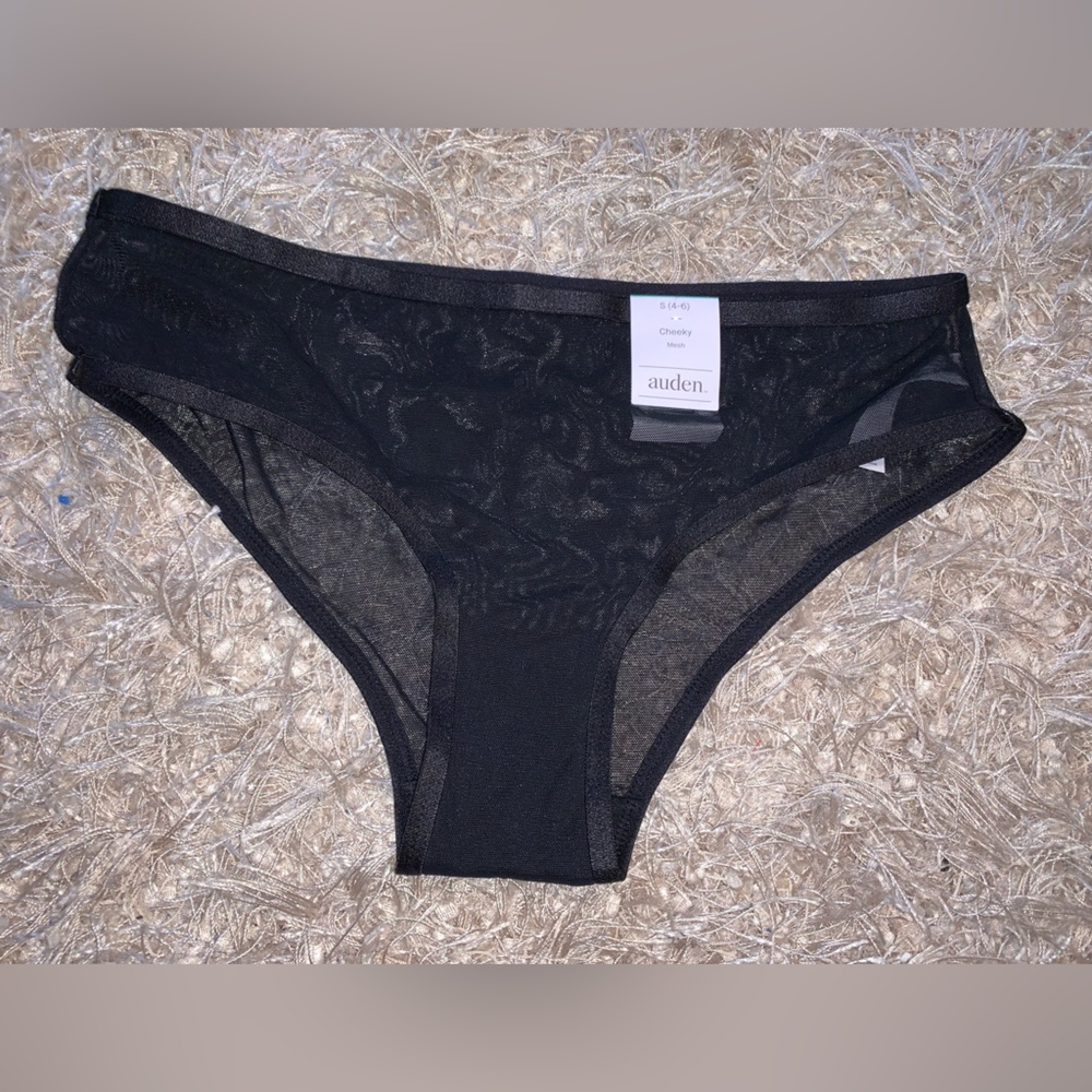 Auden Sheer Black Lace Intimate Wear Panties size S NWT